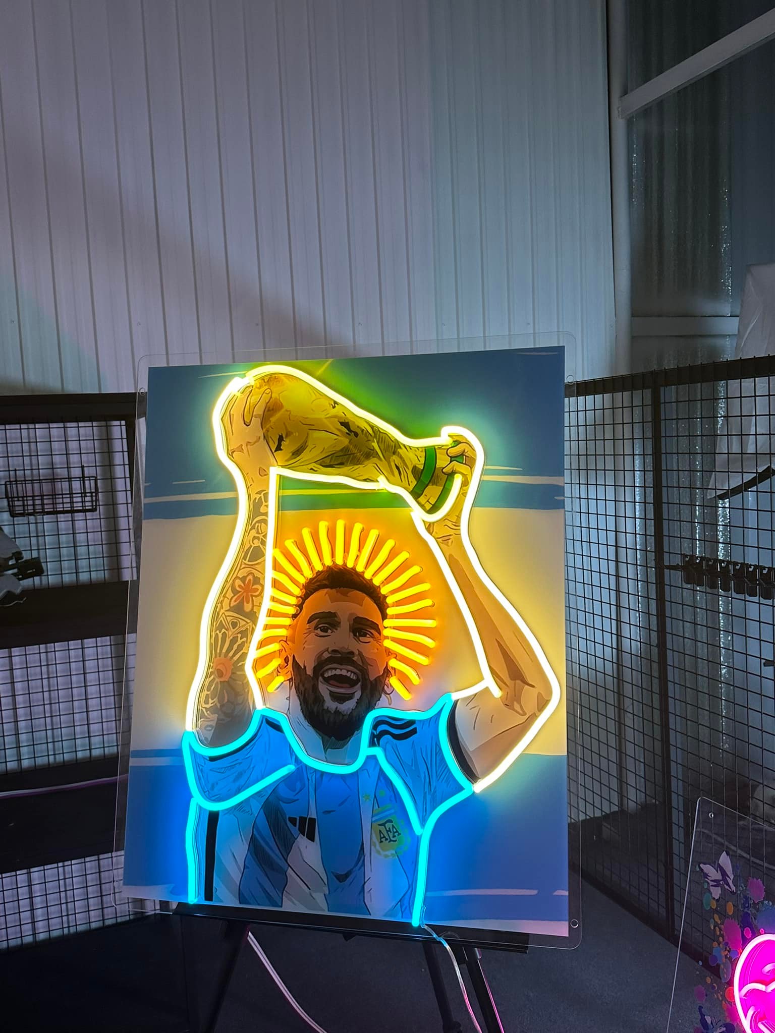 Tranh Neon Messi World Cup
